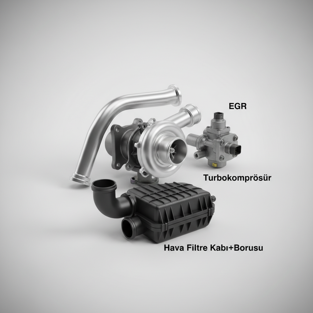 Turbokomprösör - Turbo Borusu - Egr - Hava Filtre Kabı+Borusu